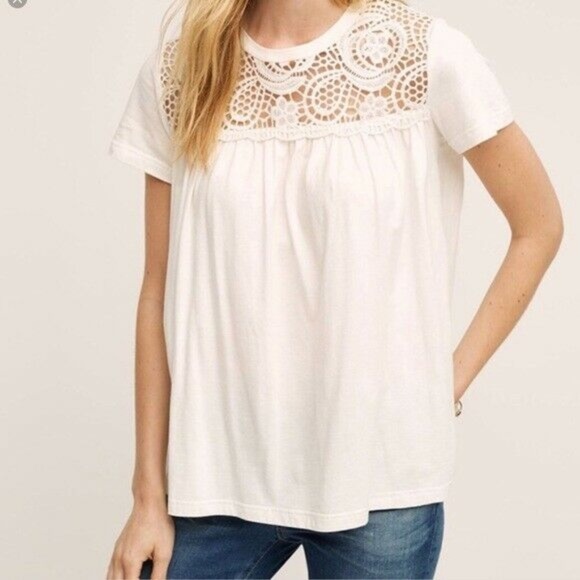 Anthropologie Tops - Eri + Ali Lace Yoke Swing Top Sz S